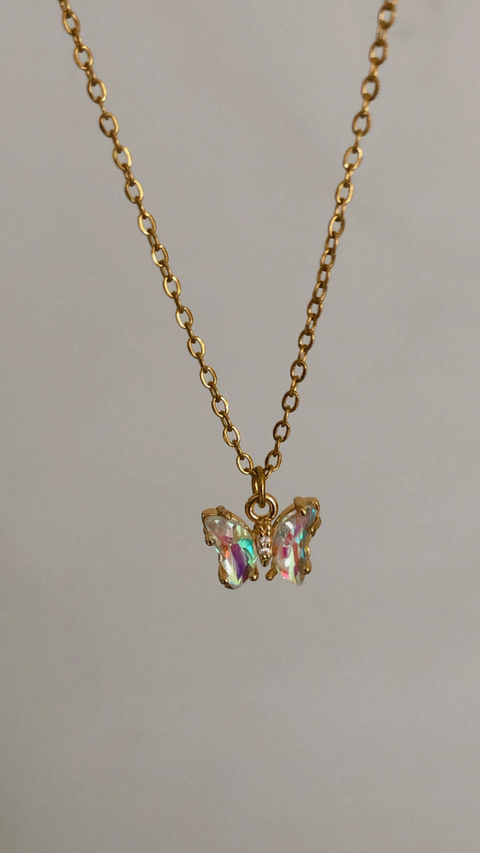 COLLAR MARIPOSA TORNASOL CLARO- 45cms - comprar online