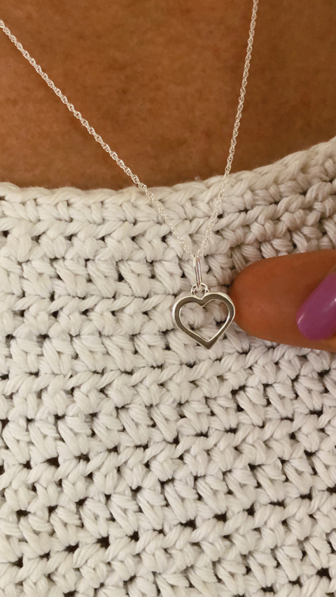 COLLAR SILVER LOVE - 45cms - comprar online