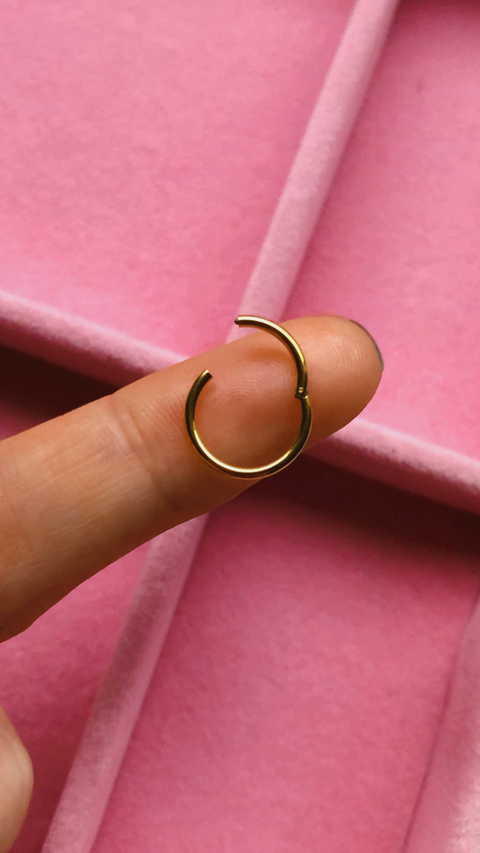 ARGOLLITA FERNI GOLDEN 12mm, UNIDAD - LÓBULO, DAITH, TRAGUS, NARIZ, LABIO, OMBLIGO - comprar online