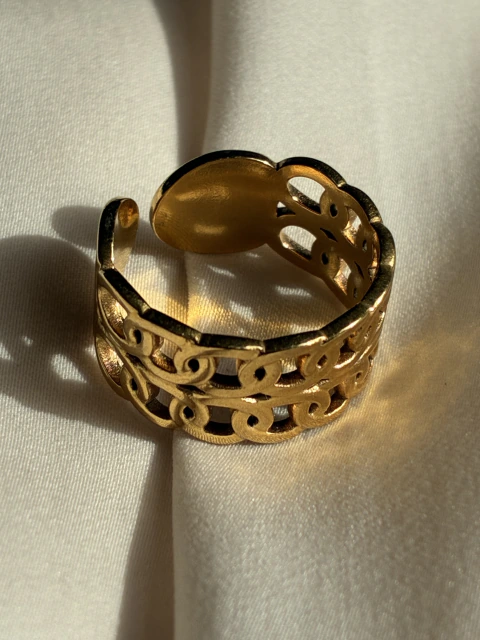 Anillo Colombia Acero Dorado - Ajustable