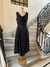 Vestido azul noche rayas negras VINTAGE