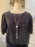 Blusa negra mangas globlo TABARE T:1