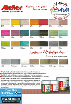PATINAS a la CERA ATELIER 100cc - VER CARTA COLORES - PRECIO UNITARIO - 3 CUOTAS SIN INTERES - DESCUENTOS POR PAGO EFECTIVO, DEBITO Y CREDITO EN UN PAGO - comprar online