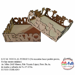 BANDEJA CALADA 19,5X19,5X5CM C-LASER - SAN VALENTIN - comprar online