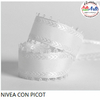 CINTA NIVEA C/PICOT 25MM X 10 MTS. - CORDON DE ORO - 3 CUOTAS SIN INTERES - DESCUENTOS POR PAGO EFECTIVO, DEBITO Y CREDITO EN UN PAGO