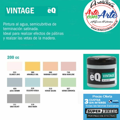 PINTURA VINTAGE EQ ART & CRAFT 200 CC - VER CARTA COLORES - PRECIO UNITARIO - 3 CUOTAS SIN INTERES - DESCUENTOS POR PAGO EFECTIVO, DEBITO Y CREDITO EN UN PAGO - comprar online