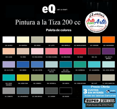 PINTURA A LA TIZA - CHALK PAINT 200cc EQ ART & CRAFT x Unidad - TODOS LOS COLORES menos los colores metalicos - PRECIO OFERTA 3 CUOTAS SIN INTERES - DESCUENTOS PAGO EFECTIVO - 3 CUOTAS SIN INTERES - DESCUENTOS POR PAGO EFECTIVO, DEBITO Y CREDITO EN UN PAGO - comprar online