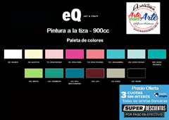 PINTURA A LA TIZA - CHALK PAINT EQ ART & CRAFT 900ml x unidad - VER CARTA COLORES - PRECIO OFERTA 3 CUOTAS SIN INTERES - DESCUENTOS PAGO EFECTIVO - 3 CUOTAS SIN INTERES - DESCUENTOS POR PAGO EFECTIVO, DEBITO Y CREDITO EN UN PAGO - comprar online