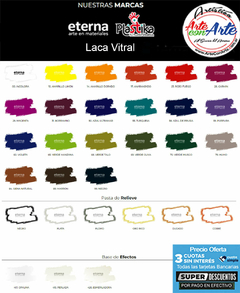 SOLVENTE PARA LACA VITRAL ETERNA 250ML. - VER CARTA DE COLORES - PRECIO OFERTA 3 CUOTAS SIN INTERES - DESCUENTOS PAGO EFECTIVO - 3 CUOTAS SIN INTERES - DESCUENTOS POR PAGO EFECTIVO, DEBITO Y CREDITO EN UN PAGO - comprar online