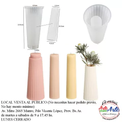 MOLDE SILICONA MS0100 - FLORERO PORTA VELA MACETA RAYADO CON TAPA 9 X 8 CM - comprar online