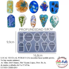MOLDE SILICONA MS0023 - 10 DIJES FORMAS GEOMETRICAS VARIAS - comprar online