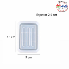 MOLDE SILICONA MS0182 - MOLDE SILICONA JABONERA RECTANGULAR PUNTAS EN DIAGONAL - comprar online