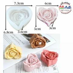 MOLDE SILICONA MS0216 - VELA CORAZÓN CON PETALOS ROSA - comprar online