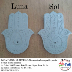 PIEZA CEMENTO 158 PORTA SAHUMERIO MANO FATIMA SOL O LUNA