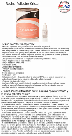 RESINA POLIESTER CRISTAL CON CATALIZADOR 1 KG - comprar online