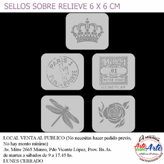 SELLOS SOBRE RELIEVE EQARTE 6X6 CM - comprar online