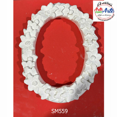 PIEZA DE YESO SM559 Portarretrato Oval con flores - 18 cm - NO ENVIAMOS PIEZAS DE YESO - comprar online
