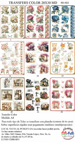 TRANSFERS COLOR 20X30CM A4 MD 001-022 - comprar online