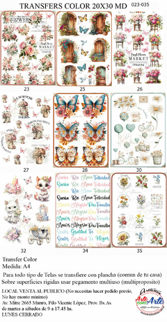 TRANSFERS COLOR 20X30CM A4 MD 023-035 - comprar online