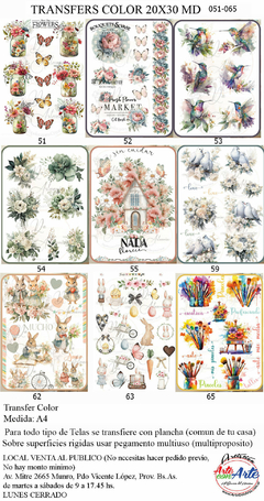 TRANSFERS COLOR 20X30CM A4 MD 051-065 - comprar online