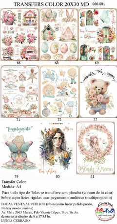 TRANSFERS COLOR 20X30CM A4 MD 066-081 - comprar online