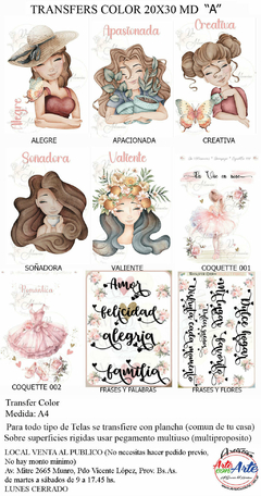TRANSFERS COLOR 20X30CM A4 MD "A" - comprar online