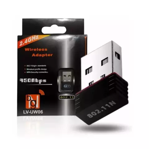 Adaptador Wireless Usb Rede Internet Wifi Notebook Netbook Computador 150 Mbps SEM Antena 802