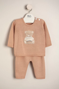CONJUNTO TEJIDO OSITA ROSA CALIDO