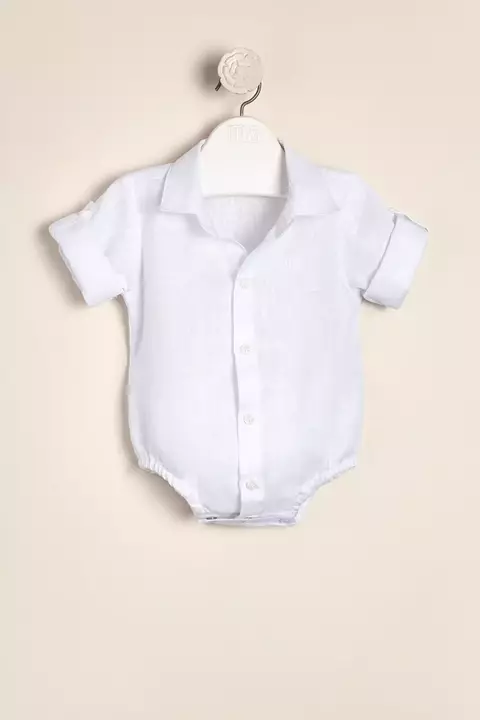 BODY CAMISA DE LINO BLANCO IÑAKI - comprar online