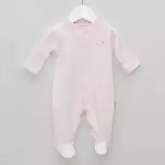 ENTERITO RAYADO ROSA Y BLANCO PETIT ENFANT CON PIES