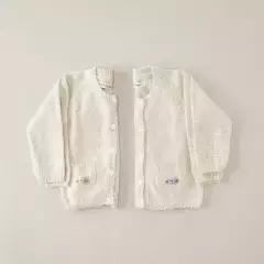 SAQUITO LUPE BEIGE BORDADO ROSA