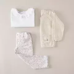 SAQUITO LUPE BEIGE BORDADO ROSA en internet