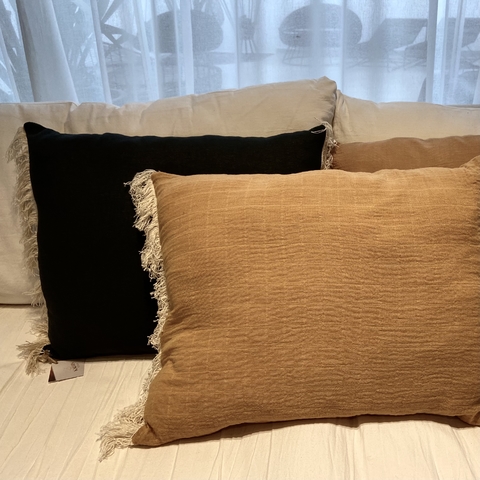 Almohadón Gasa de algodón beige, gris, avellana