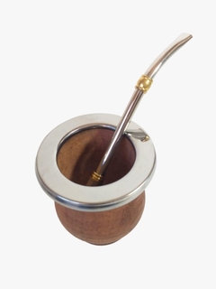 Combo Yerbero con filtro + Mate de madera + bombilla + - thumate