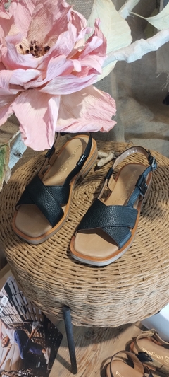 Sandalias Chiari cuero negro - Navajo Leather Designs