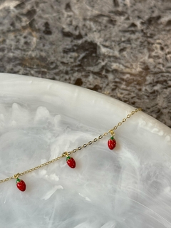 Pulsera Frutilla Plata Gold - comprar online