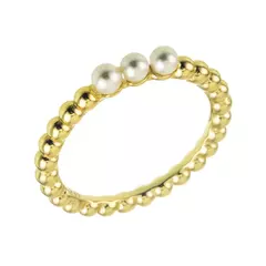 Anillo dore perlas