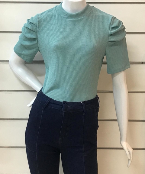 Blusa Feminina Doce Trama 101466 Verde/Nude