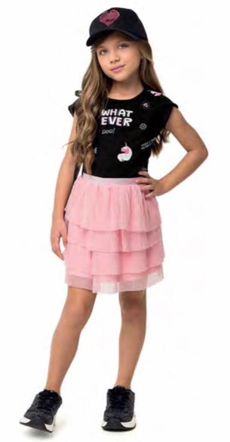 Blusa Infantil Menina Angerô 22066 Preto