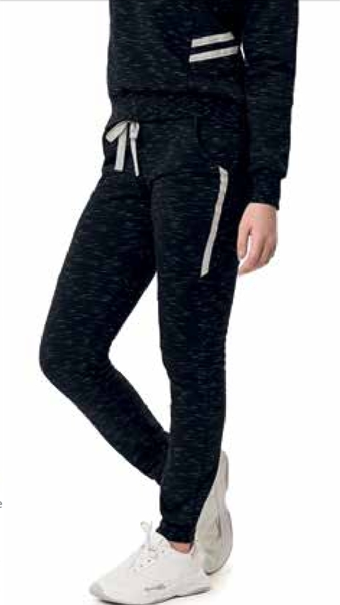 Calça Juvenil Feminina Angerô 24096 Moletom Mescla/Preto