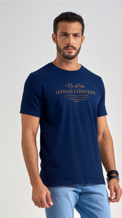 Camiseta Masculina Oyhan Básica T01-142 Azul Marinho