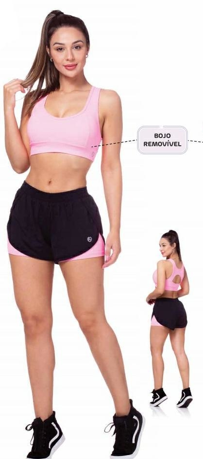 Top Ciavest Suplex Com Bojo S 5197 Rosa/Preto