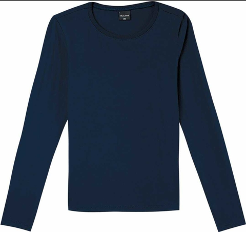 Blusa Feminina Malwee Malha Básica Gola Redonda 78695 Marinho/Branco/Verde/Preto/Vermelho