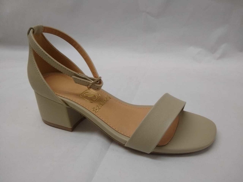 Sandália Feminina Santinelli Salto Baixo Napa 1464.071 Feno