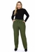 Blusa Feminina Lisamour Plus Size Canelada ML 201326 Verde/Branco/Preto na internet