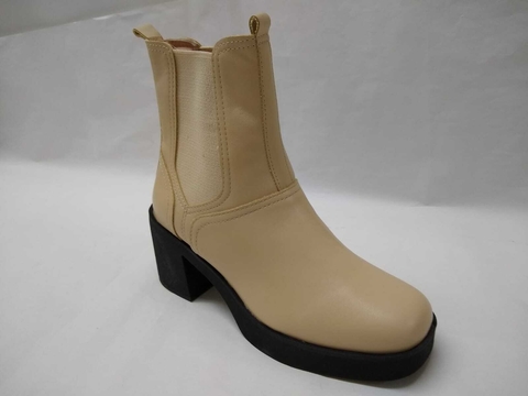 Bota Feminina Sua Cia Salto Médio Com Elástico 8310.14725 Areia
