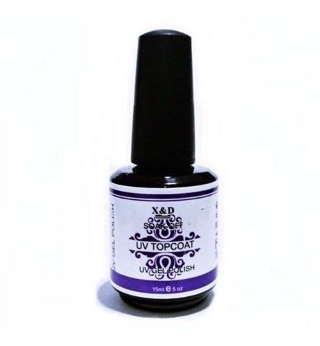 Top Coat X&D 15ml Para Unhas De Gel Fibra Porc
