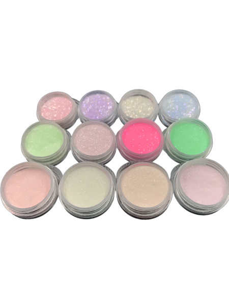 KIT GLITTER FINO TONS PASTEIAS 12 CORES DAFU