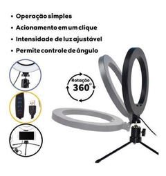 ILUMINADOR RING LIGHT MESA + TRIPÉ 16cm RING FILL LIGHT na internet