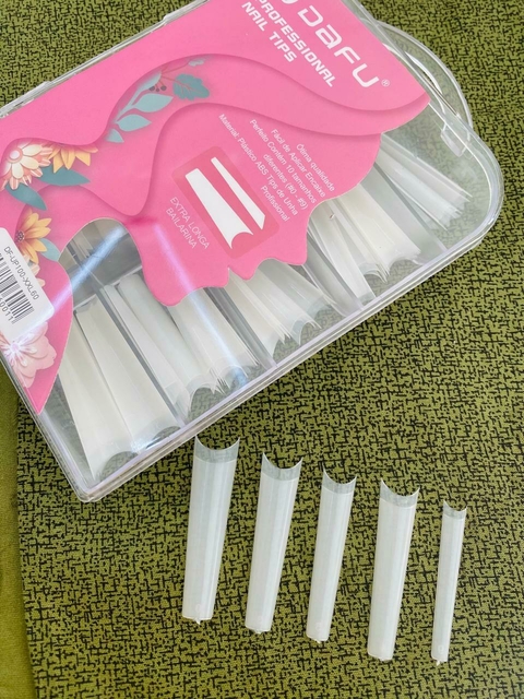 UNHA POSTIÇA EXTRA LONGA BAILARINA BRANCA 100 UND DAFU